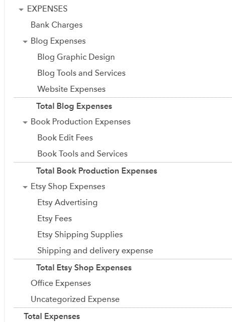 Chart Of Accounts Website Expenses